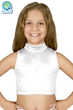 TOP LYCRA SCOLLO AMERICANO BIANCO DANZA BAMBINA